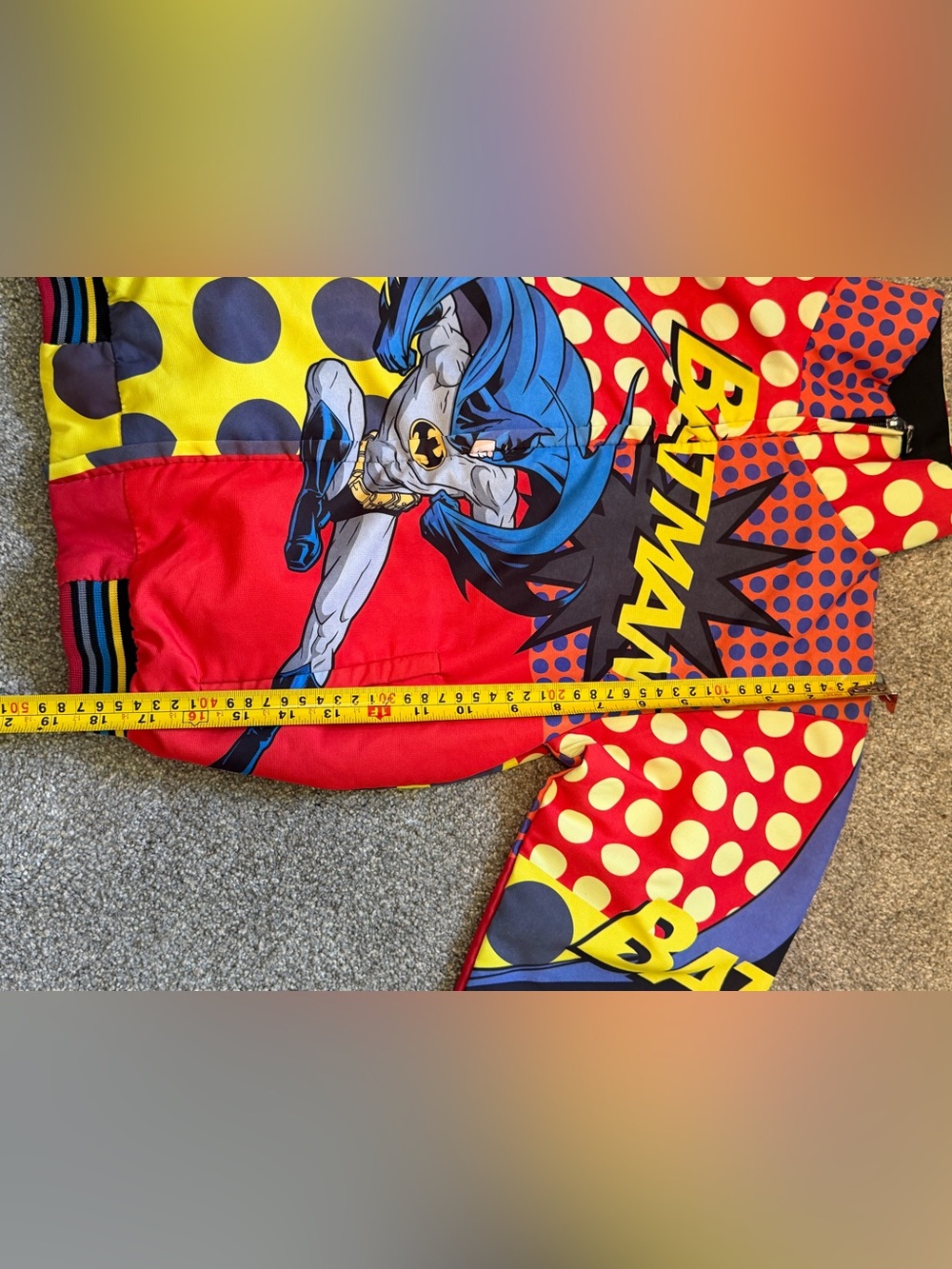 Vintage Batman Comic Print Puffer Jacket Kids Size 10-11 DC Comics - Picture 6 of 6